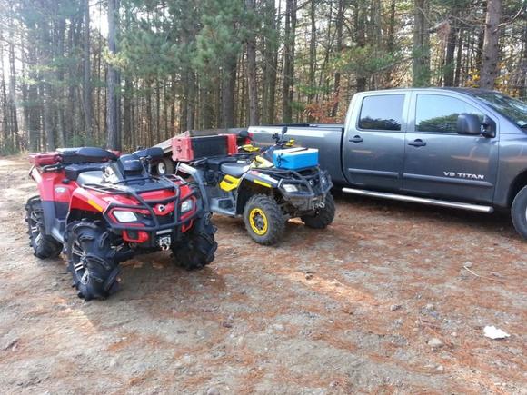 beergut's red 800 max xt and moose's yellow 650 max xxc