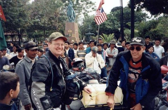 Bolivia 2002- This is in Trinidad, the start of the Caravan. Pictured is Lee Klancher (Left) and Jeff Scholz (Right)                                                                                    
