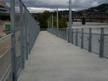The width of the switchback is about 10'.  