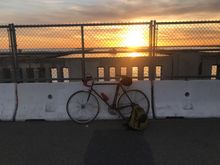 1/2 way home stop, stretch, eat an apple. 