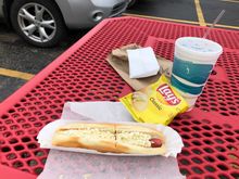 Lunch and first stop at 62 miles. Foot long special all for $5!