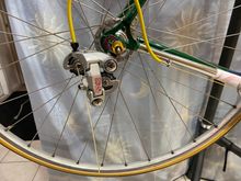 This Chorus 9spd came off the other project and I think it will stay on the Mystery bike now.  However now I need figure out if the Centaur will work with 9spd Ergos. 