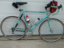 A bike I wanted since I read a review about one in '89ish was a Hetchins.  I finally tumbled on a frame my size and then I think I did something stupid by putting these cruiser bars on it instead of drop bars.  
