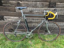 Found at yard sale.  Tickled to say the least.  All Campy Record.  Minimal garage rash.  Paint good, chrome great.  Always wanted one, now I GYAT!!!!