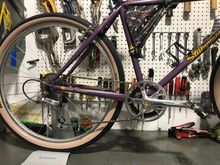 Nickel and black with bash guard silver crank bolts