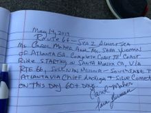 An interesting recent entry in the comment book