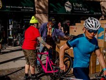 Bikes were moving fast from Larry’s Freewheeling bike shop in Manhattan. The owner, Larry Duffus, said the last time he sold bikes this quickly was during a transit strike in 1980.Credit...Hilary Swift for The New York Times