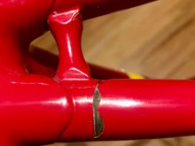 As found, driver side chain stay crack... I heard this used to happen fairly often, as 753 is pretty brittle