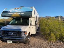 Magic Bus at our campground in Old Tucson