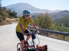 Bike Friday Pocket Crusoe with front rack and Ortlieb panniers