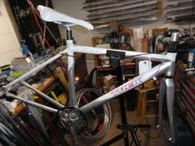 says 50 cm on seat tube, Al frame Carpet fiber fork.