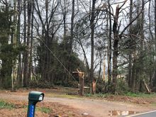 Temporary guy after the tornado damage several weeks ago.