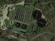 Google spy satellite image of West District WWTP.