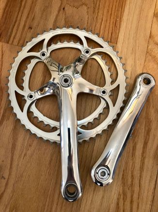 The afore mentioned crank, with 53/39 rings, post polishing....