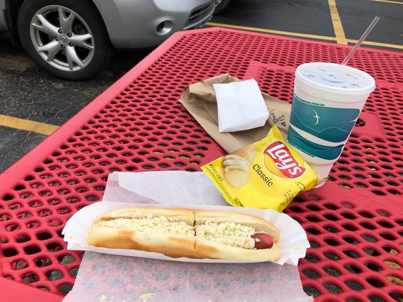 Lunch and first stop at 62 miles. Foot long special all for $5!