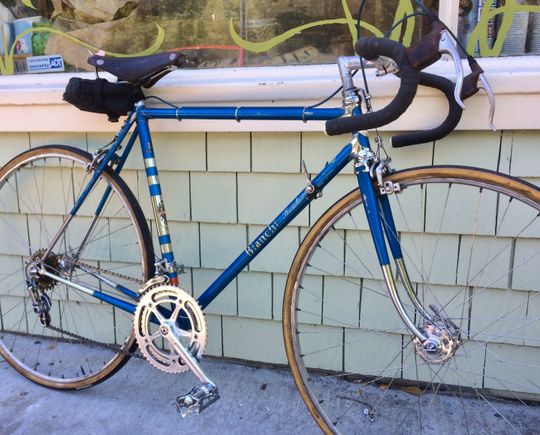 I took it out for a short shake down ride this morning and was quite pleased with the bike. I didn’t push it too hard due to concerns about the old tubular tires (low speed cornering for sure!), but found it to be nice and stable. It tracks straight, and corners a bit more quickly than the rest of the bikes I ride. Not twitchy though; I could ride with hands off the bars without feeling like disaster was imminent. Overall pretty happy wit how it came back together!  Thanksto everyone who helped!