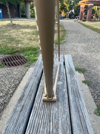The bottom of the down tube is almost perfect. Much of what I thought may be rust was actually just a stuck on brown and black sticky substance, maybe tar.