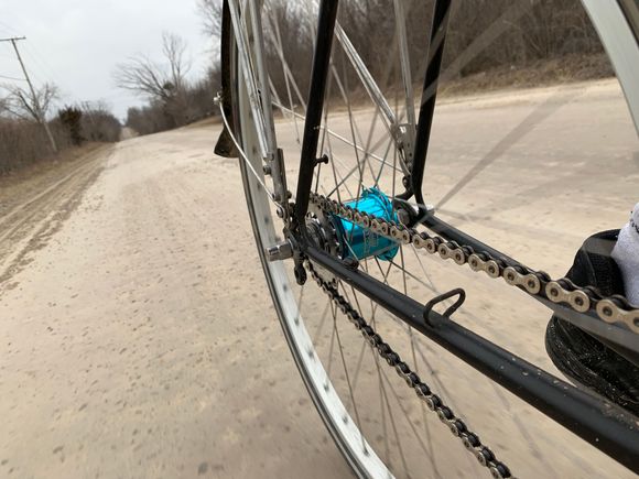 .....and it’s great!!!
I cannot for the life of me understand why so many people have come to think riding on GRAVEL is so good- it sucks! 
But smooth brown pavement- love it. 