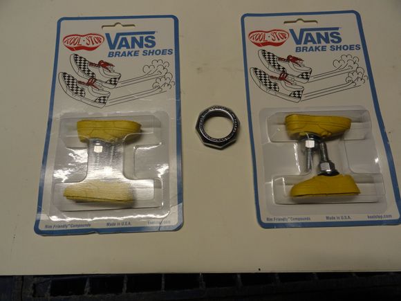 Two cards of Van pads @$18 and one headset lock nut $10, plus $9 for USPS   Total of $55
