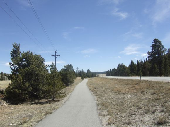 Nice clean dry bike path for a easy down hill ride home.