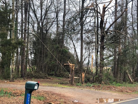 Temporary guy after the tornado damage several weeks ago.