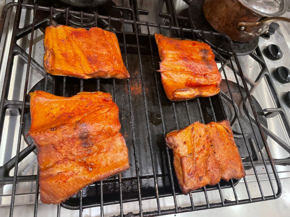 With some salmon given to me by another BFer that I smoked. 