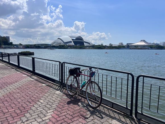 You can see the National Stadium in the distance