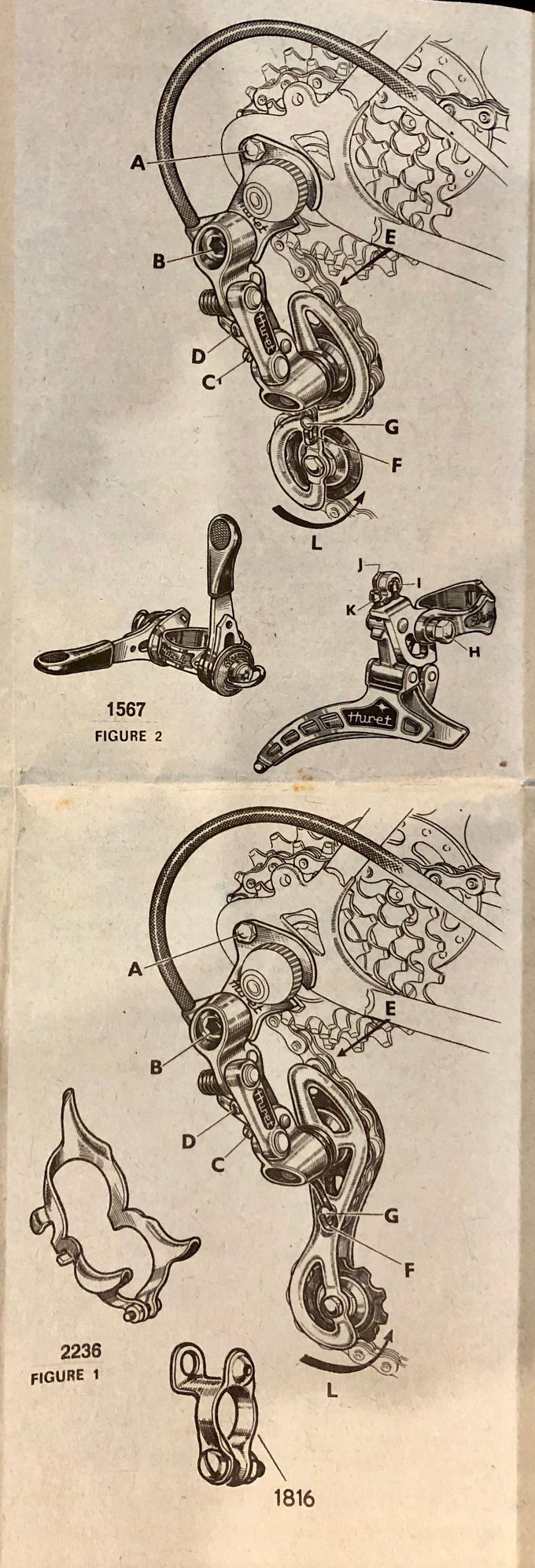 Guide câble MODELE VITUS DEPOSE double cable vintage bike eroica D12