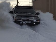 Buddy wanted to take pics of my flying through snow drifts