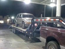One of the saddest days ever! A ford taking MY CHEVY home :(