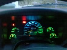 Green and white gauge cluster LED's