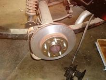 Rear Disc brake differential installed and Rear axles pulled and replaced after being drilled for the typical GM 4.75 Lug spacing. Rotors Turned