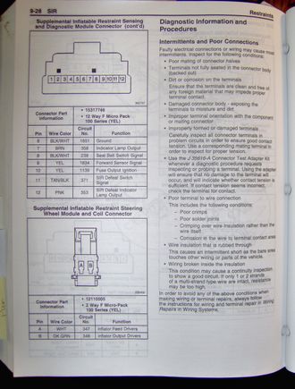 1999 Blazer SIR comp connectors 2_2 pg 9_28