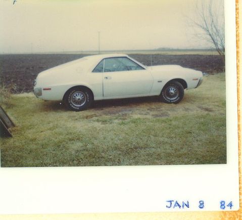 1970 American Motors AMX. Bought it sort of run down but had potential. Paid $700.00 for it. Repainted it white put headers on the 390V8 and had an automatic transmission. One of my favorites ever. Built with only two seats in it.