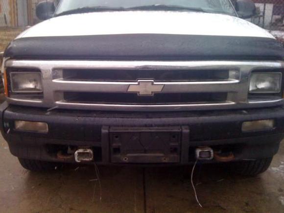 tacky lights and license plate holder soon to go, ordered black grille and billet insert for it..