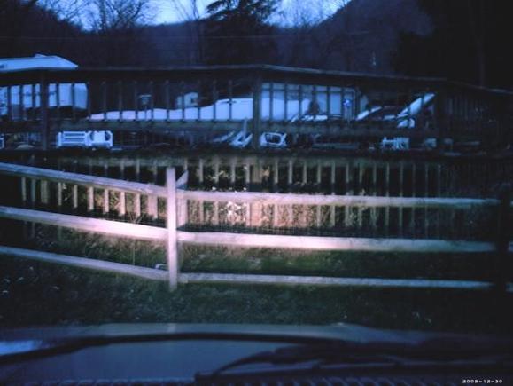 My new high beams after installing a Hella light kit.  Thought I'd light up the neighbors pool.