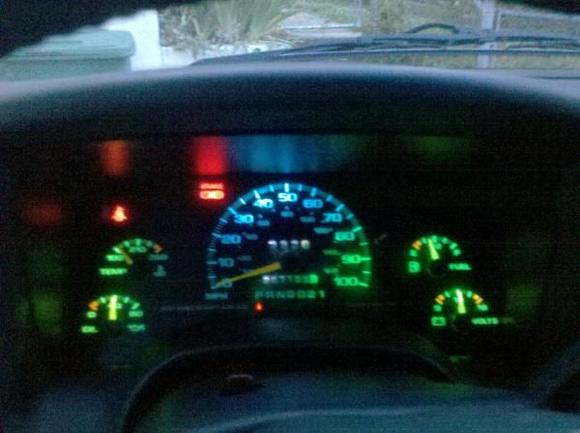 Green and white gauge cluster LED's
