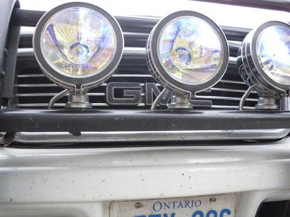 how the light sit on the bar, we drilled holes to run the wires through