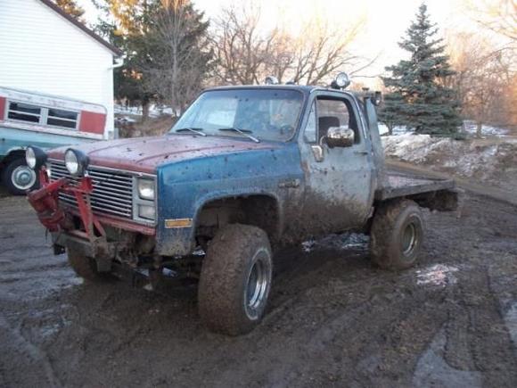 My 1974 after I put the cab on and a flat bed
