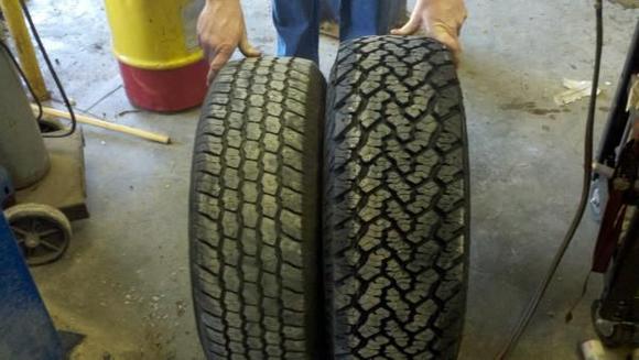 Old 235/75R15s compared to new 31x10.5x15