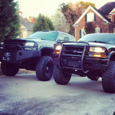 Me and my buddies truck before his crazy aux lighting.