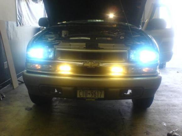 Workin On HIDs and PIAA Driving lights mounted to Grill...