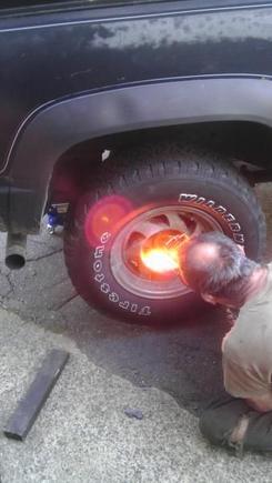 cutting the lugs and studs off
