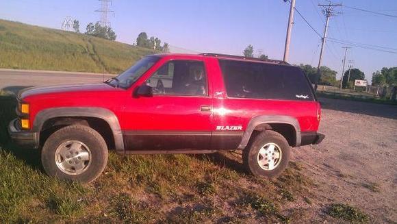 94 K5 Sport Victory Red 80K Miles
Picked up on 10-4-12 
Installed Moog Ball Joints, 2-Uppers 1 Lower
Rebuilt front CV Shafts - Relube &amp; new Boots
Fabbed New Rear Brake Lines from MC  &amp; New Wheel Cylinders
Replaced Rusty Fuel Lines all 3  And Fabbed new Connection to Tank Hoses - Welded Gas Tank Support
Installed Shorty Headders, and Rebuilt TBI Carb