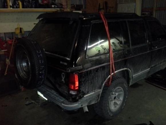 $30 Spare tire carrier addition too truck and black trimed tail lights. Soon too have black fender flares