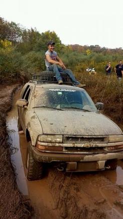 Made it thru 4wd, and 2wd fast, tried to bog thru at 10mph in 2wd and finally got stuck. this is after i swapped my front 2 tires for BFG M/T