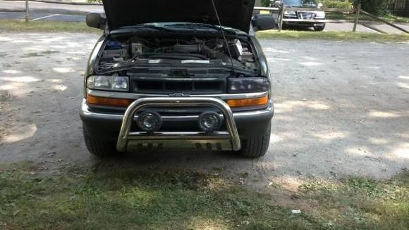 Headlight on the right of the picture is tinted, shown before grill painted.