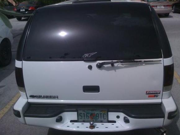 Tinted brake lights and chevy emblems.