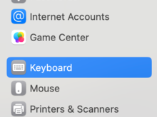 Keyboard settings (Mac)