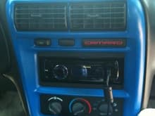 Modded interior plastic. middle and side AC vents are blue.